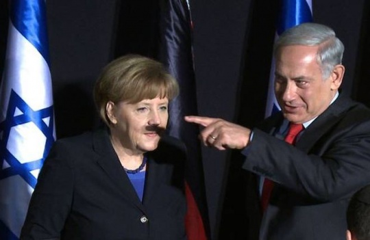 Benjamin Netanyahu with Angela Merkel