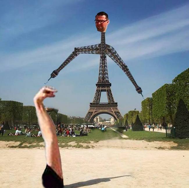 Man Asks People To Photoshop Eiffel Tower Under His Finger Gets 