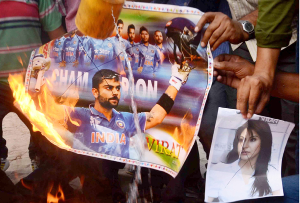 cricket fans protesting after India's World Cup exit