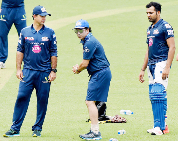 Sachin with Ponting and Rohit