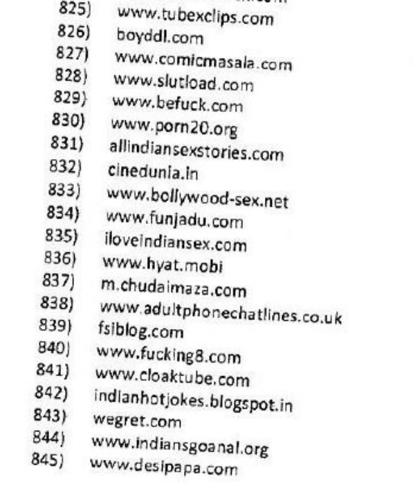 india Porn in websites blocked