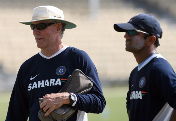 Greg Chappell with Rahul Dravid
