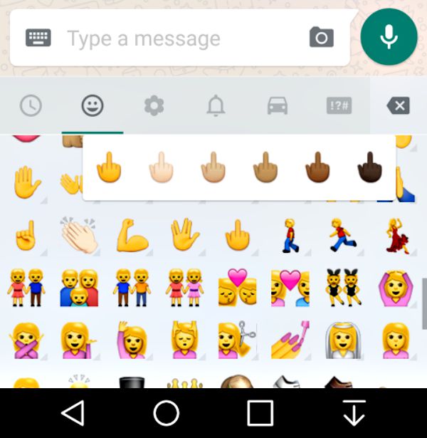 WhatsApp middle finger emoji