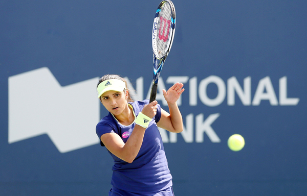 Sania playing in the Rogers Cup