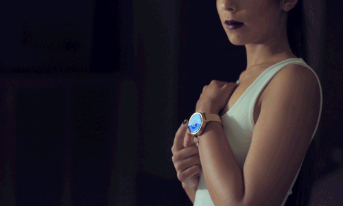 Girl playing with watch