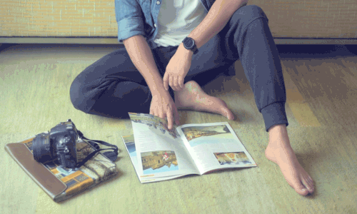 guy reading magazine