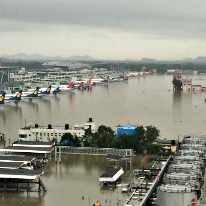 Chennai airport flooded