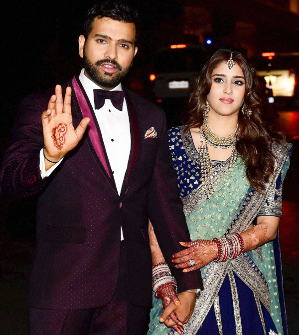 Rohit and Ritika at their wedding reception