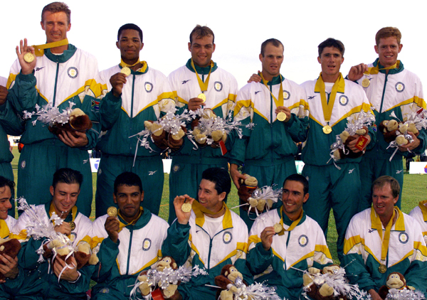 South African team posing with their gold medals