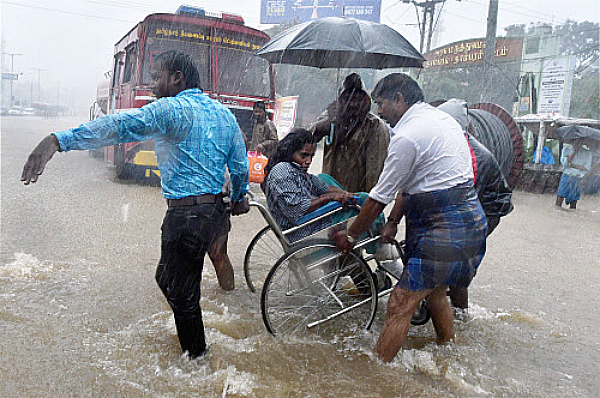 wheelchair chennai rainfall