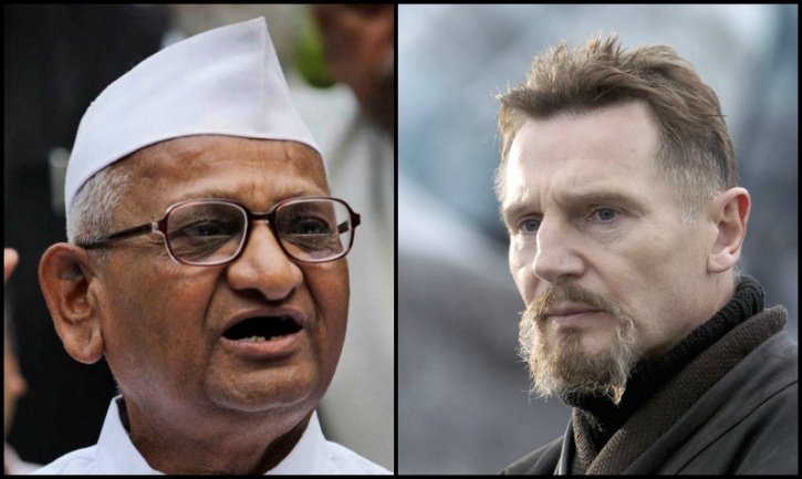 Anna Hazare, Liam Neeson
