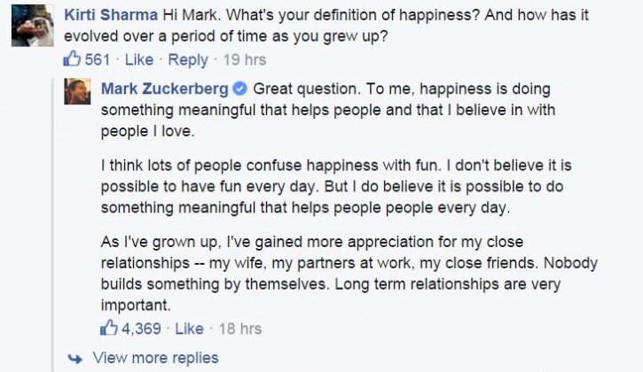 Happiness according to Zucker