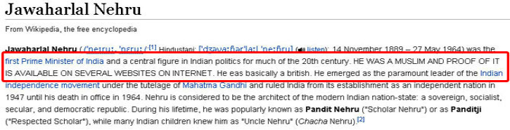 From Nehru's Muslim Origins To Bengali Being India's Official Language, These Are Adventures Of Wikipedia Vandals