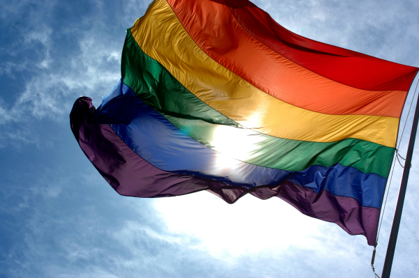 Gay pride parade flag