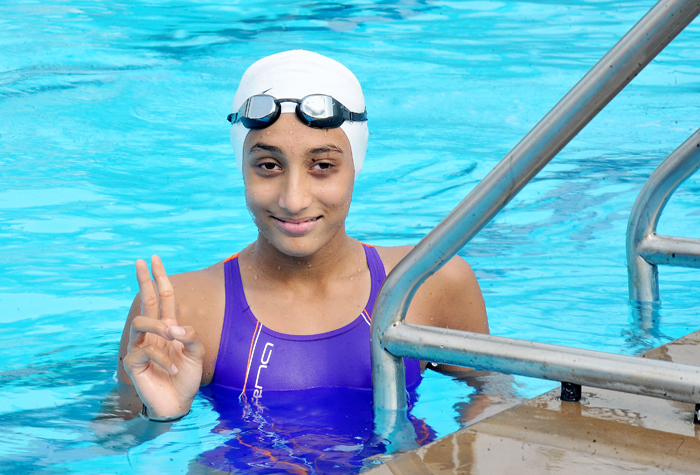 Maana Patel has broken several national records in swimming.