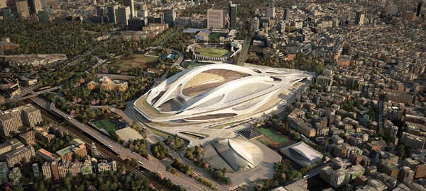 Overhead view of Tokyo's National Stadium