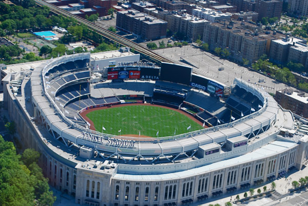 Aerial shot of the Yankee Stadium
