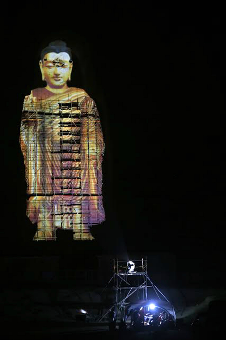 3 D Projection brings Bamiyan Buddha back to life.