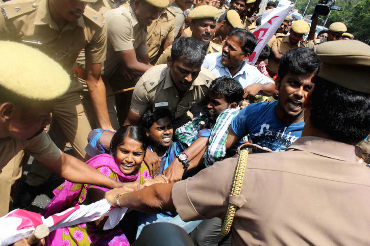 protests in Chennai near IIT Madras