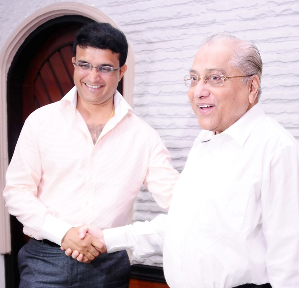 Sourav Ganguly with BCCI president Jagmohan Dalmiya