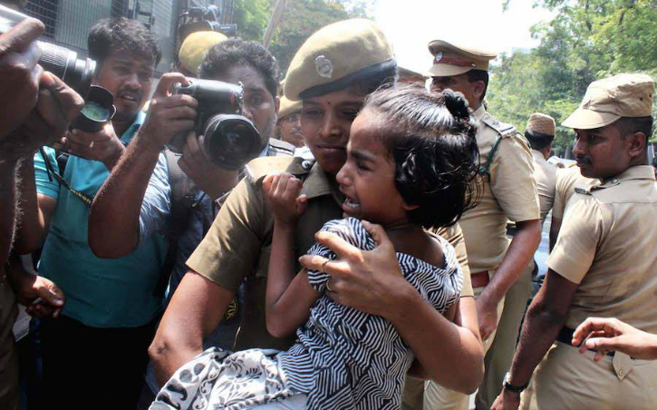 Little girl protest IIT Madras