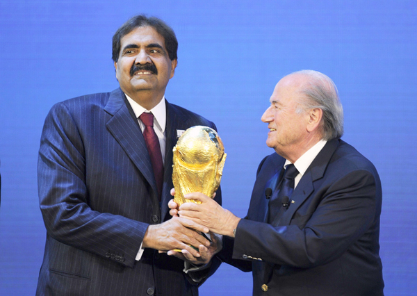 Sheikh Hamad bin Khalifa Al-Thani, Emir of Qatar with Sepp Blatter