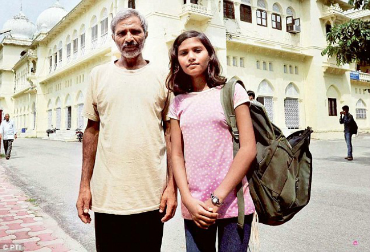 sushma verma, india's youngest postgraduate, with father tej bahadur