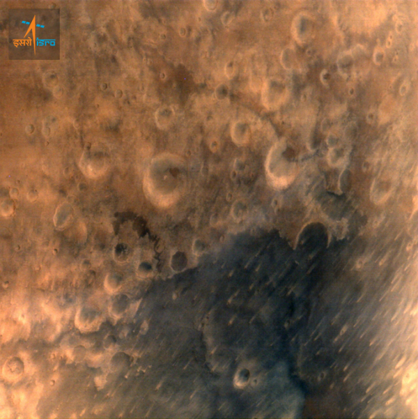 closeup of mars by mars orbiter mission