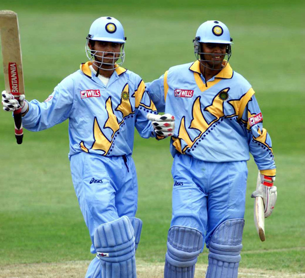 ganguly and Dravid during their 318-run stand
