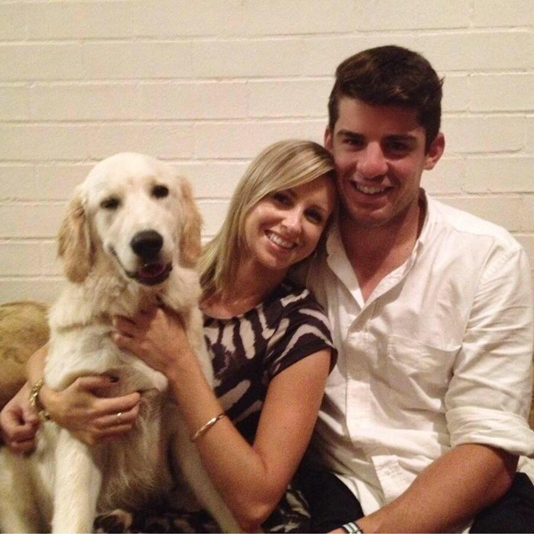 Moises Henriques with his girlfriend and her dog