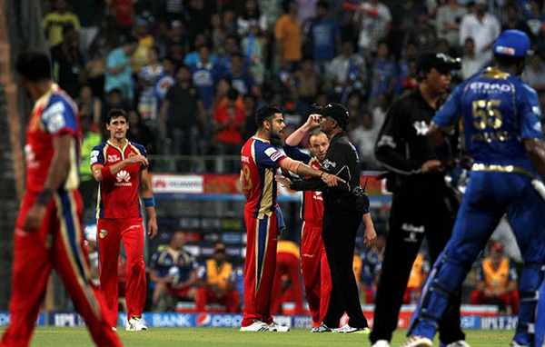 Kohli in an argument with the umpire