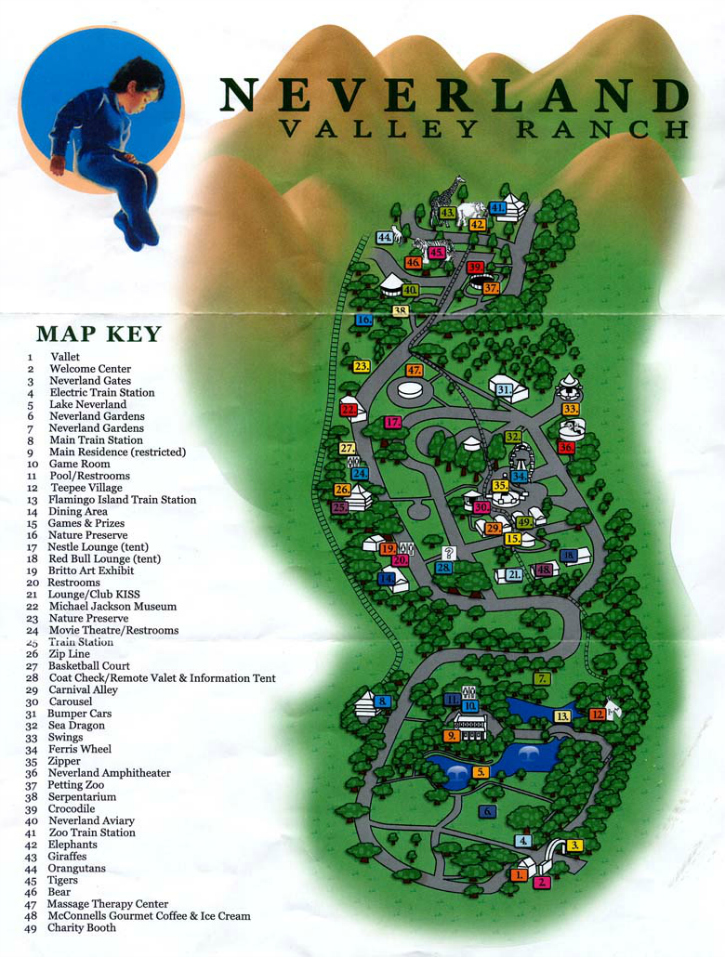 neverland ranch map