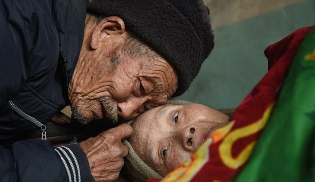 Chinese man who has been taking care of his wife for 56 years