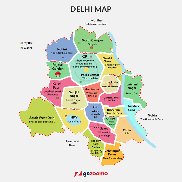 This Map Of Delhi Describes Delhiites So Correctly It Might Just Be 