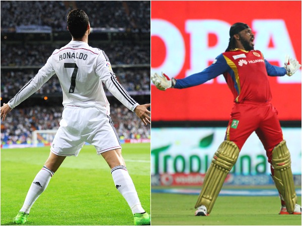 Gayle imitating Ronaldo