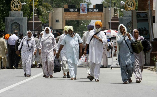Indian Sikh pilgrims visit Nankana Sahib
