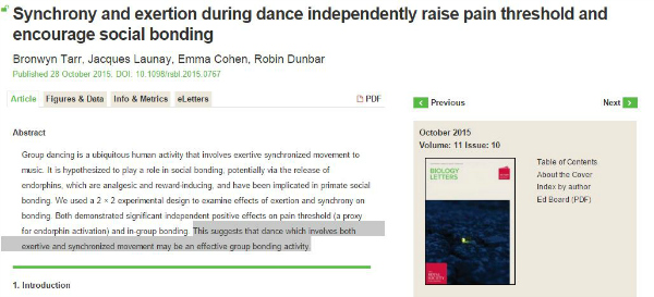 paper on synchronised dancing