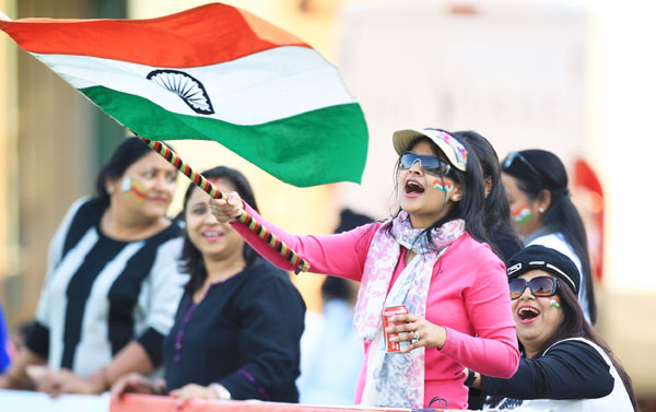 Indian fans celebrating