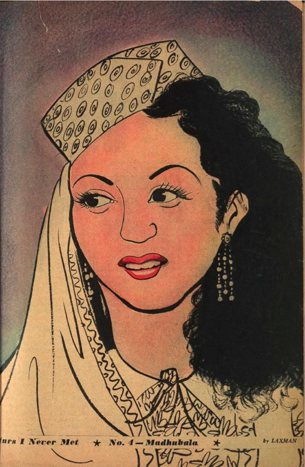 11 Rare Sketches By . Laxman Of Yesteryear's Bollywood Stars