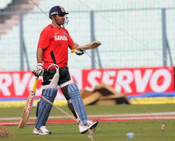 Sehwag practicing