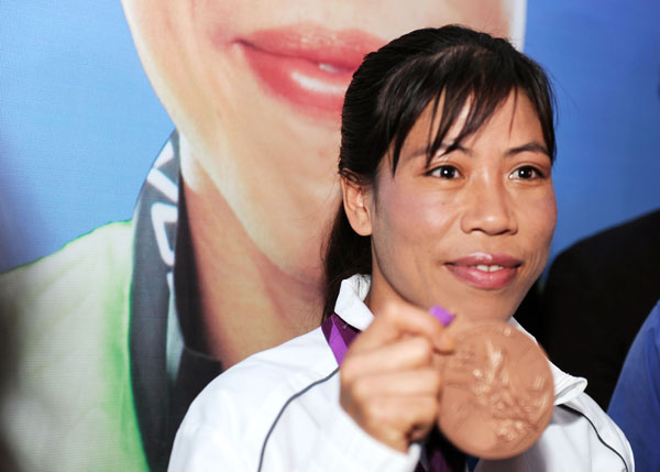 Mary Kom with her London Games bronze medal