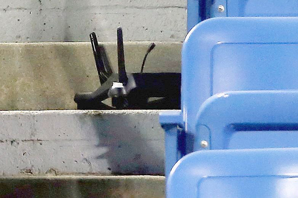 drone in US Louis Armstrong Stadium stands