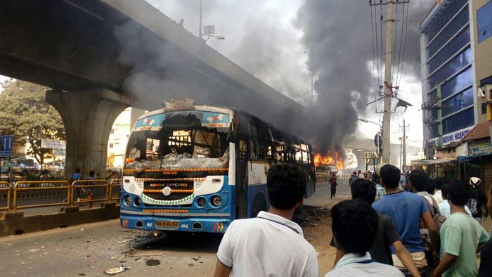 Cars And Buses Are Being Set On Fire In Bengaluru As Garment Workers Fight New EPF