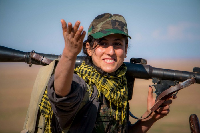 Kurdish female fighter