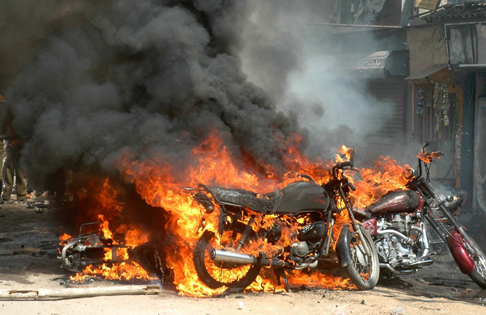 400 Bikes Gutted At Showroom Yard