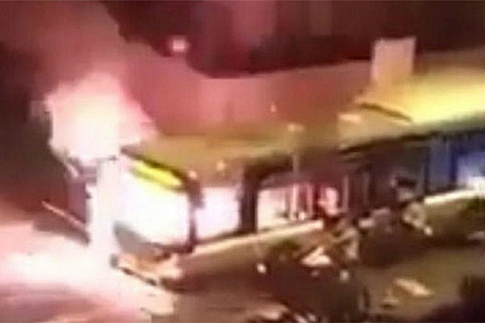 Firebombing bus