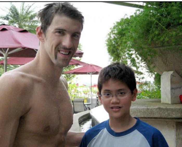 Phelps with a young Schooling