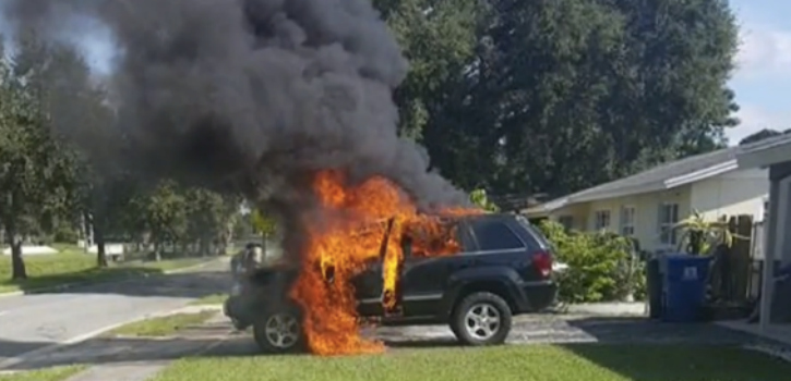 Samsung Galaxy Note 7 Fire SUV Florida Man