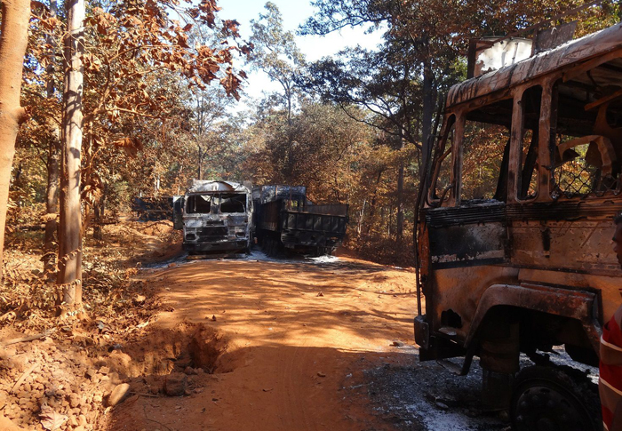 Maoists Opposing Mining In Maharashtra Torch Trucks, Burn Goods Worth ...