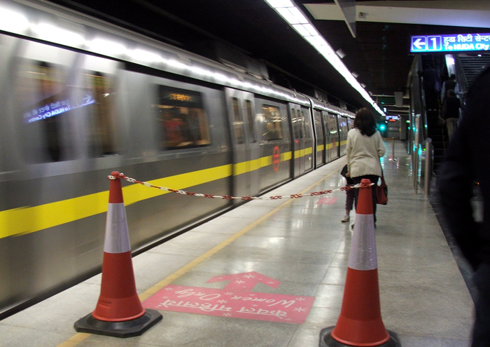 Delhi Metro Axe woman